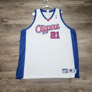 Champion Clippers White and Blue Jersey